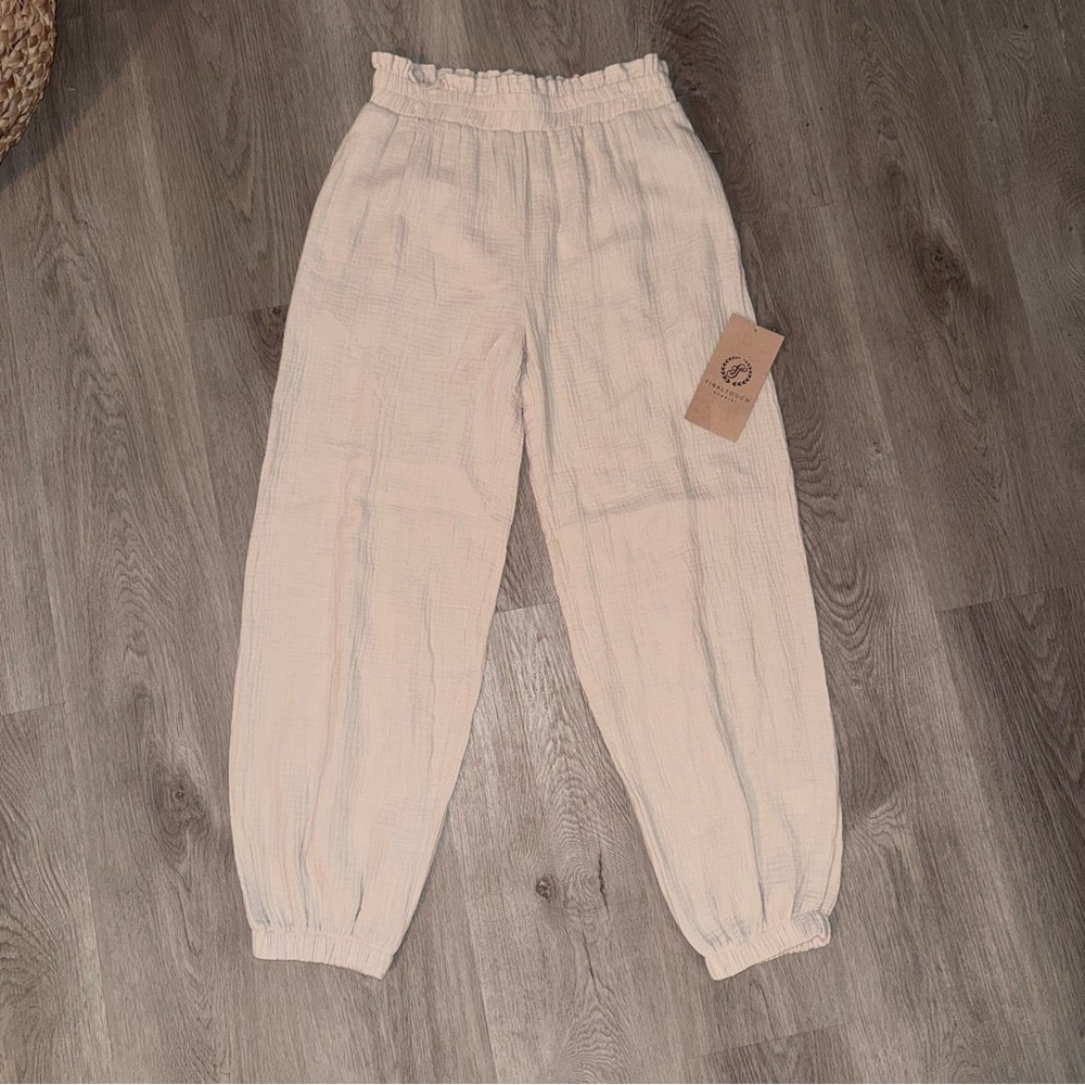Final Touch Oatmeal Gauze Pants - Picture 1 of 3